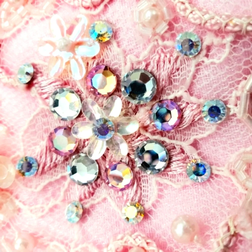 Custom Pink Chiffon Embroidered Rhinestone/Beaded Party/Pageant  2pc Dress